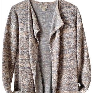 Lucky Brand Aztec Print Open Front Cardigan Duster Medium with Pockets